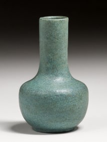 Grueby Pottery Matte Blue Vase c1905