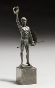 Alfred Moret (1853-1913) Classical Bronze Sculpture of Young Warrior c1900