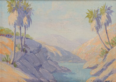 John Paul California Palm Tree Painting c1920s