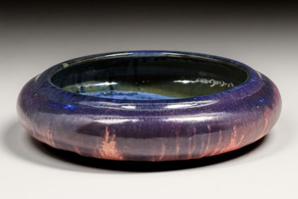 Fulper Pottery Chinese Blue & Pink Flambe Bowl c1910s