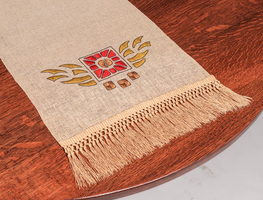 Arts & Crafts Period Hand-Embroidered Table Runner c1910 (1 of 5)