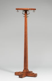 Tall Prairie School Oak Coatrack c1910