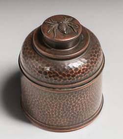 Bradley & Hubbard Hammered Copper Spider Humidor c1915