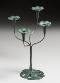 Jessie M Preston - Chicago Bronze Lily Candelabrum c1902