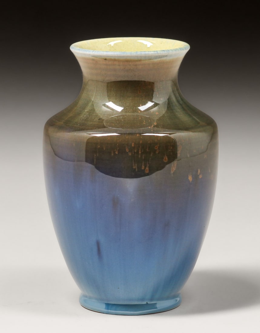 Rookwood Pottery Ruben Earl Menzel Celadon Green & Chinese Blue Flambe Vase 1953 (1 of 4)