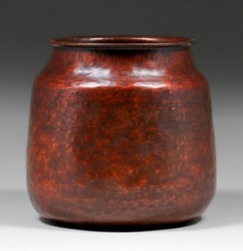 Dirk van Erp Hammered Copper "Warty" Vase c1915-1920