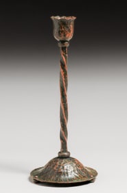 The Kopper Kraft Shop - Buffalo, NY Hammered Copper Candlestick c1920s