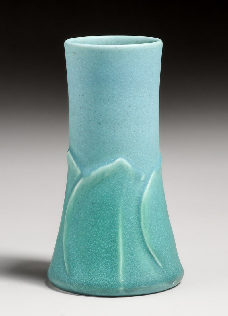 Rookwood Pottery William E. Hentschel Matte Blue Vase 1910 (1 of 4)