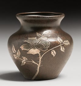 Heintz #3817 Sterling on Bronze Floral Vase c1915