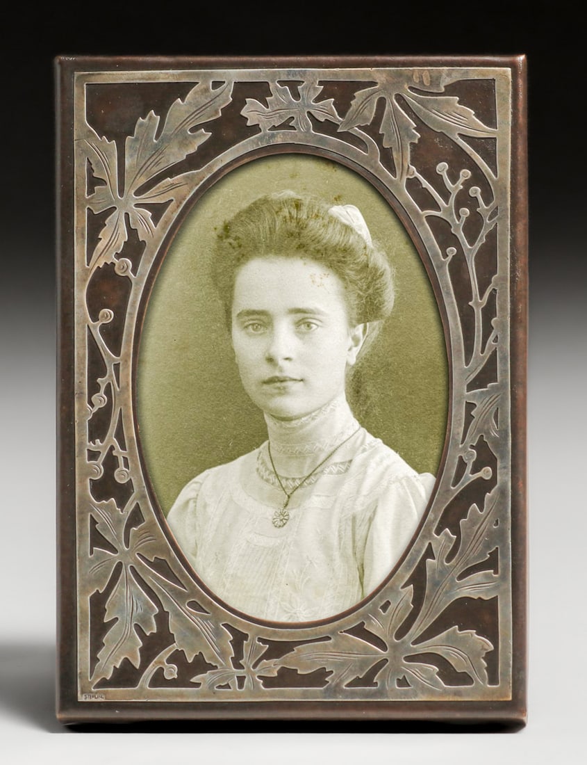 Heintz Sterling on Bronze Overlay Picture Frame c1910 (1 of 5)