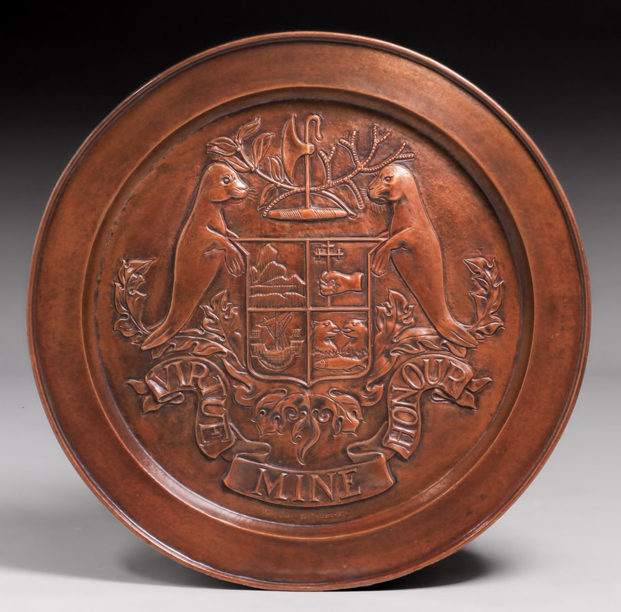 Massive Harry St John Dixon Hand-Hammered Brass Scottish Plaque 1924 (1 of 7)