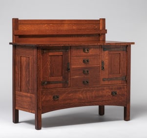 L&JG Stickley Two-Door Strap-Hinged Sideboard c1910