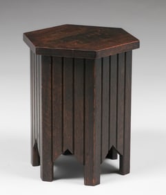 Michigan Chair Co Hexagonal Taboret c1910