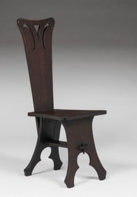 Barber Brothers Cutout Oak Hall Chair c1905