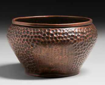 Turchin Co - New York Hammered Copper Jardiniere c1910