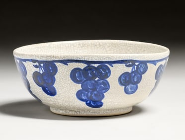 Large Dedham Pottery Grapevine Fruit Bowl c1920s