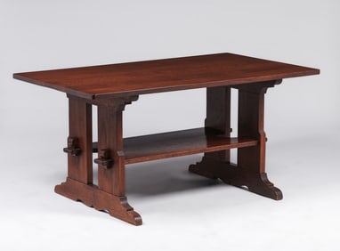 L&JG Stickley 60" Trestle Table c1905-1907