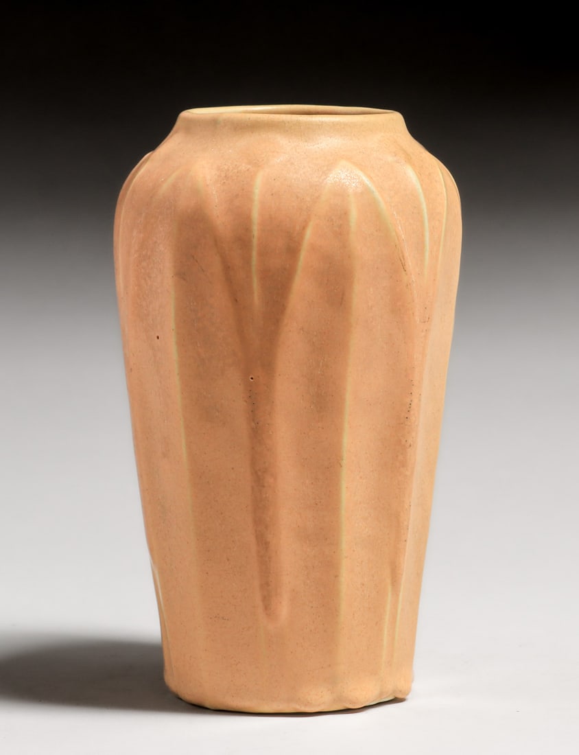 Hampshire Pottery Matte Yellow Vase c1910 (1 of 5)