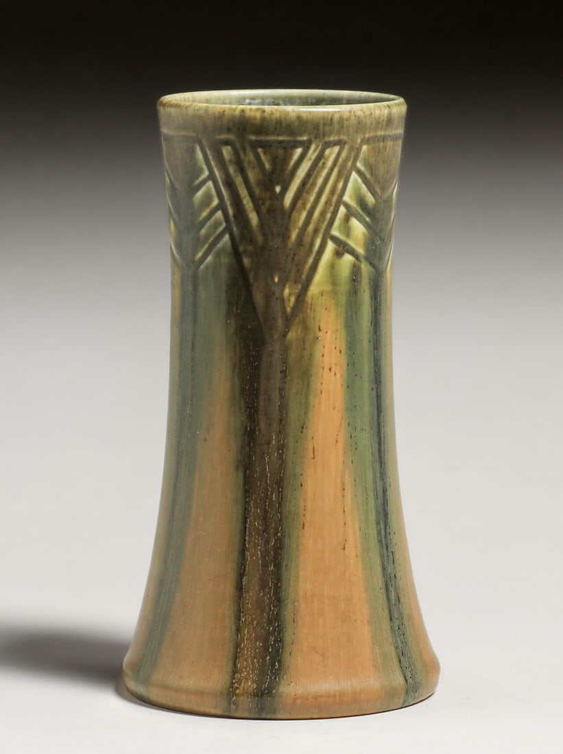 Rookwood Pottery Elizabeth Lincoln Incised Corseted Vase 1920 (1 of 4)