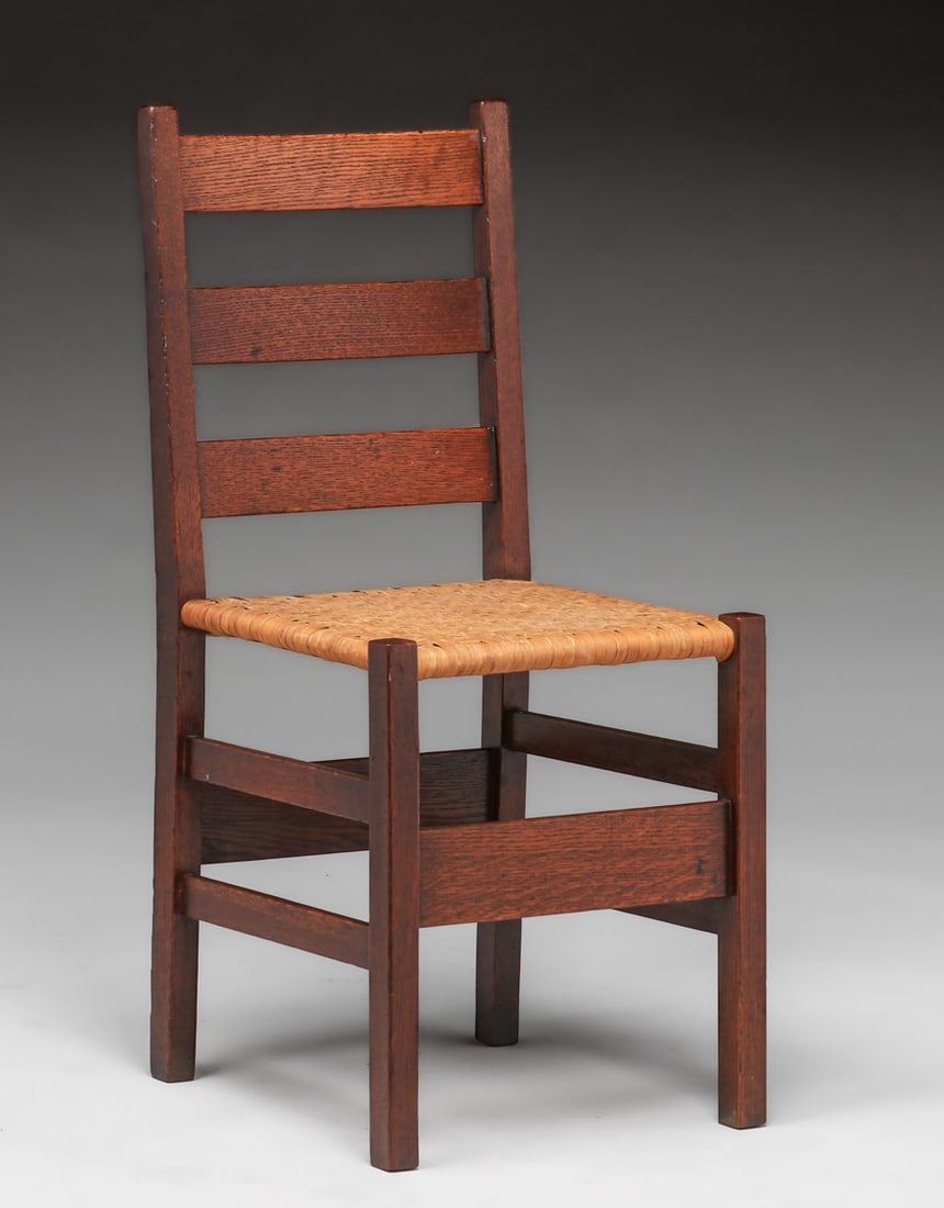 Early Gustav Stickley #2618 Ladderback Side Chair c1902 (1 of 3)