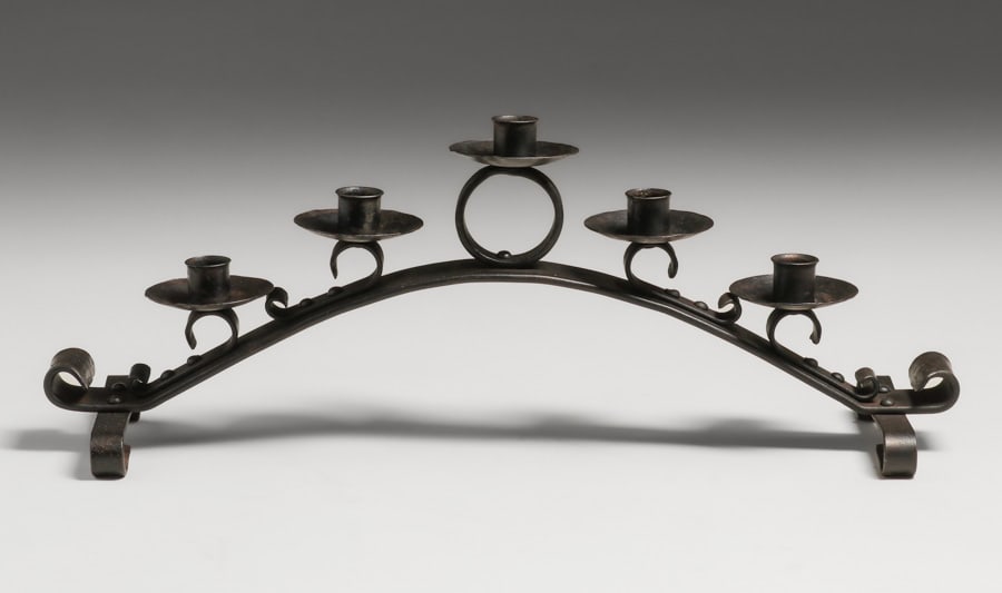 Arts & Crafts Spanish Revival Hand-Forged Iron Candelabra c1920s (1 of 6)