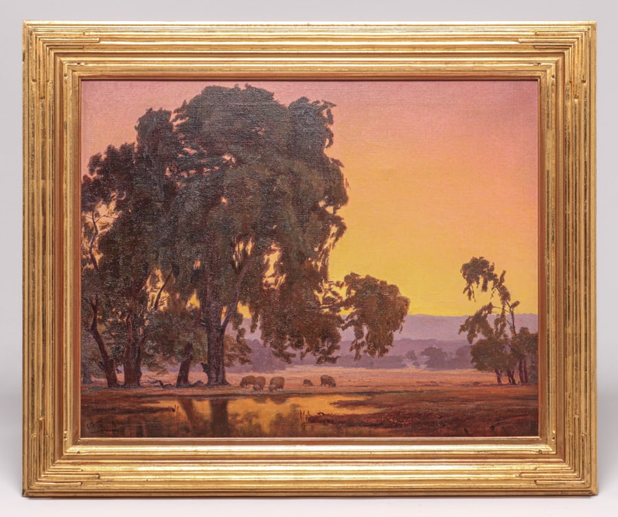 Henry Otto Wix (1866-1922) Eucalyptus Sunset California Painting 1919 (1 of 5)