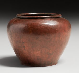 Early Unsigned Dirk van Erp Hammered Copper Vase c1908-1909