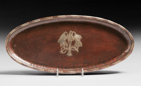 Hugh Wallis (English 1871-1943) Victoria House Copper & Pewter Oval Tray c1920s