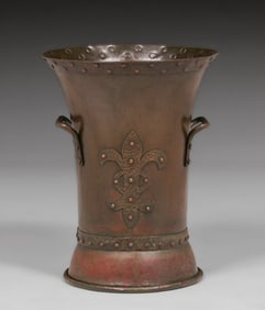 Elizabeth Eaton Burton – Christopher Tornoe Hammered Copper Two-Handled Jardiniere c1910