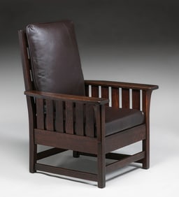 L&JG Stickley Slatted Armchair c1915