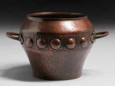 Friedrich R. Muller - German Hammered Copper & Brass Jardiniere c1905