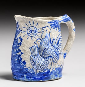 Dedham Pottery "Night and Morning" Pitcher c1920s
