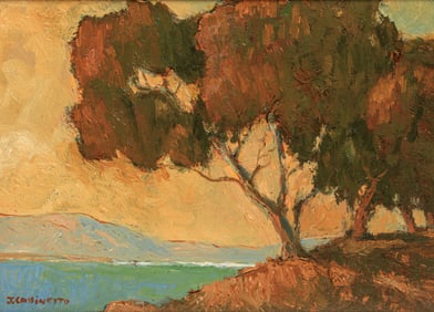 Jack Cassinetto (1944-2018) California Painting "Looking West from Emeryville, Calif" 2002