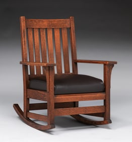 L&JG Stickley Oak Rocker c1912-1915