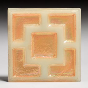 Tiffany Studios Favrile Glass Tile c1910s