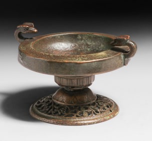 Oscar Bach Segar Studios Bronze Art Deco Serpent Ashtray c1920s