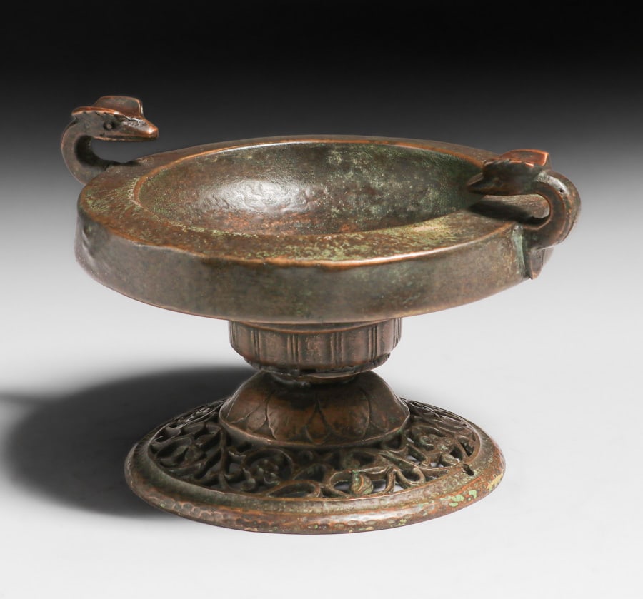 Oscar Bach Segar Studios Bronze Art Deco Serpent Ashtray c1920s (1 of 7)