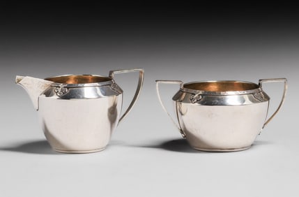 R. Wallace & Sons Sterling Silver "Carmel" Sugar & Creamer c1910