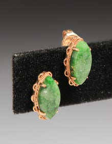 14k Gold & Jade Earrings