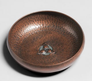 Roycroft Hammered Copper Trefoil Bowl c1915