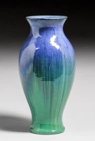 Large Fulper Pottery Chinese Blue & Green Flambe Vase 1917-1920