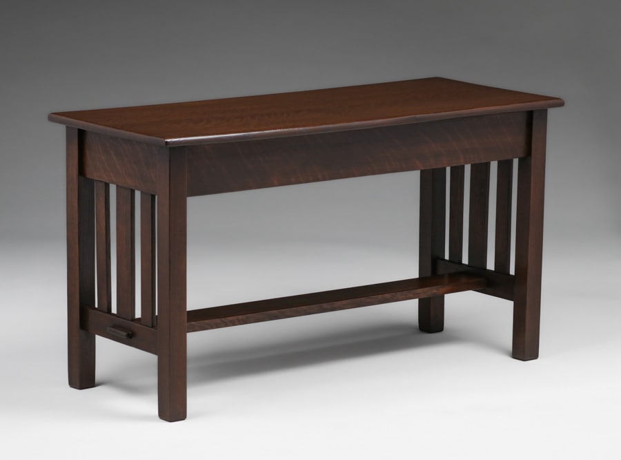 Arts & Crafts Slatted Piano Bench – Coffee Table c1910 (1 of 4)