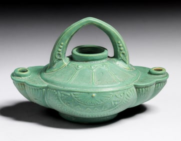 Roseville Pottery Matte Green Egypto Alladin's Lamp c1910