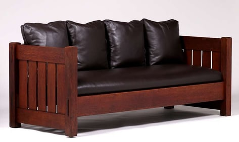 Gustav Stickley #225 Evenarm Settle c1912
