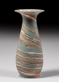 Tall Niloak Pottery – Benton, Arkansas Mission Swirl Vase c1920s