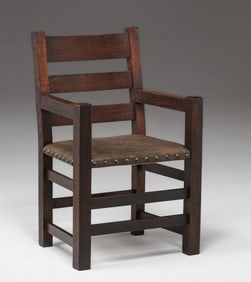 Tobey Furniture Co Heavy Ladderback Armchair c1902-1905