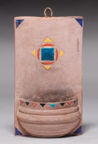 Hillside Pottery Cement & Tile Garden Planter c1920s