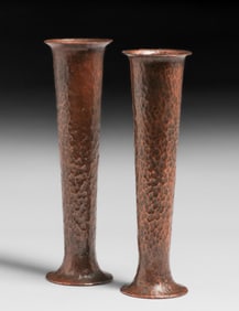 Malcolm Bunker - Lexington, MA Hammered Copper Vases c1920s