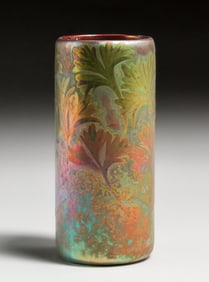 Weller Sicard Iridescent Cylinder Vase c1905