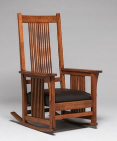 Gustav Stickley Spindled Rocker c1910